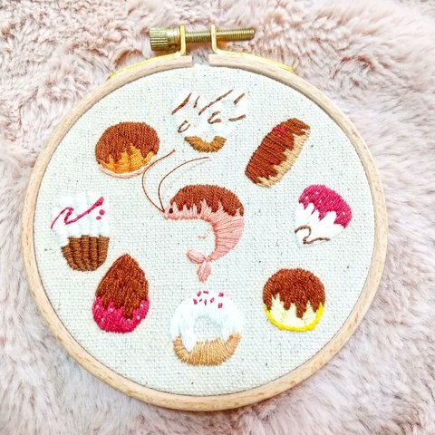 エビ チョコ スイーツ 刺繍飾り