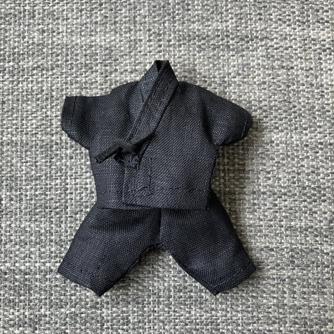 オビツ11 上質な麻の甚平　black