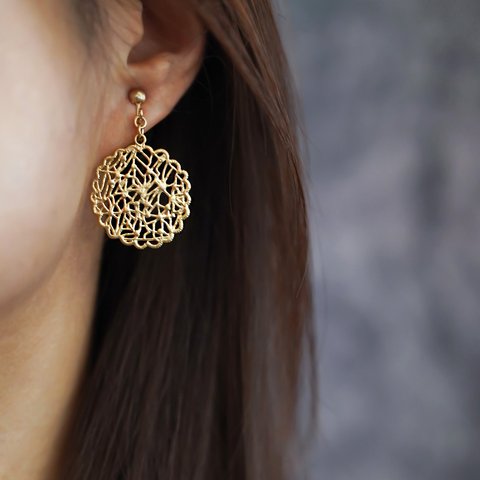 14kgf★Round Brass Pierce（ゴールド）