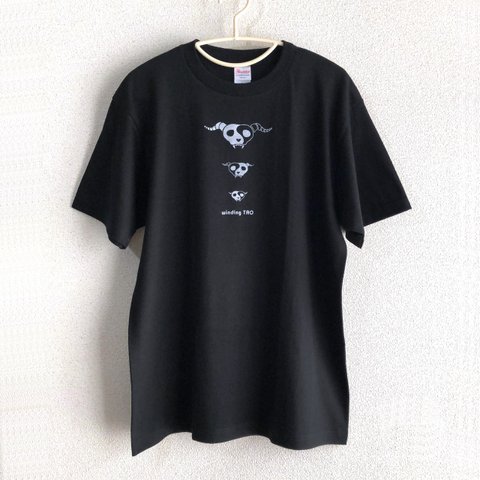 アニマルガイコツトリオ Tシャツ【メンズL】【ブラック】