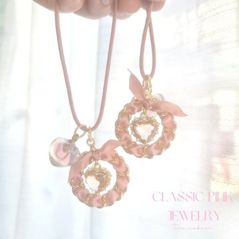 CLASSIC pink  ×  Heart r Jewelry  hair  クラシック PINK  ヘアゴム アクセサリー hairaccessory