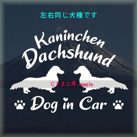 【同一犬種】　かわいい愛犬2頭飼い『DoginCar』シルエットステッカー（ご希望犬種）