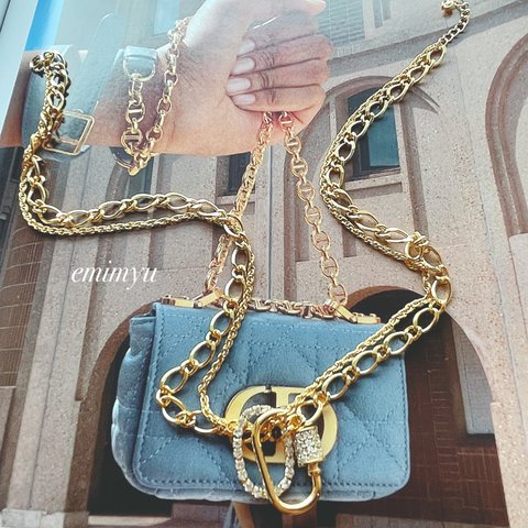 1点のみ！！Double Chain Gorgeous Gold Necklace 