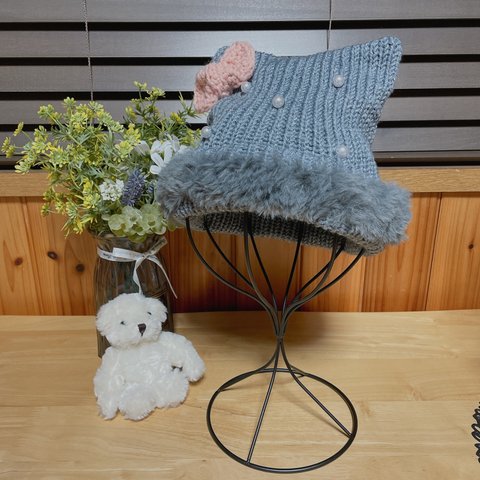 🎁モコモコ猫ニット帽｜DUBU BEANIE｜キッズ