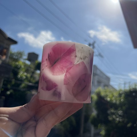 〜Bougainvillea okinawa〜：LEDライト付きキャンドルホルダー　ソイキャンドル　プレゼント　