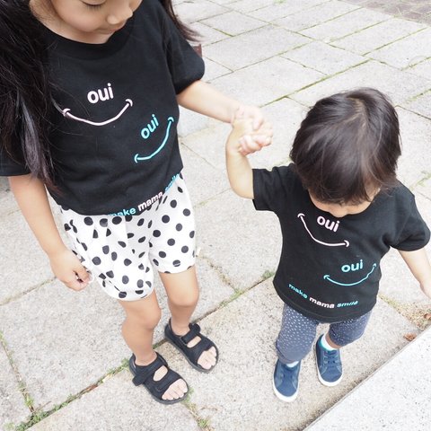 oui oui make mama smile KIDS T-shirt 120サイズ Black