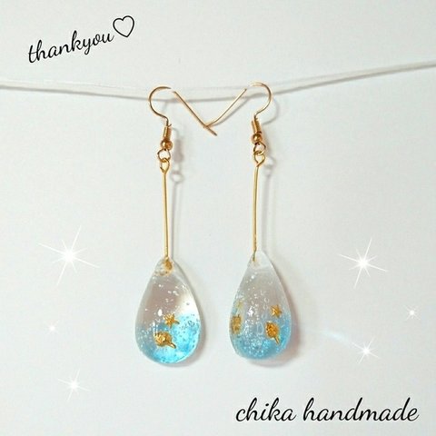 新作＊ 雫 / Hawaii / 夏 / シンプル /  ピアス