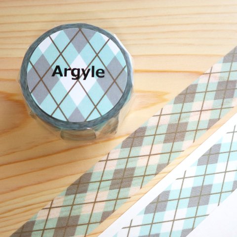 【Argyle 〜Mint〜】オリジナルマスキングテープ（20mm×10m）