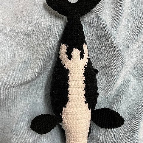 "【DL編み図】かぎ針編み海洋生物シャチかわいい編みぐるみ 【Digital】Crochet Sea Creatures Orca Amigurumi pattern "