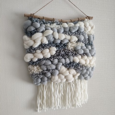 hand weaving tapestry ◎ blue  羊毛のウィービングタペストリー　