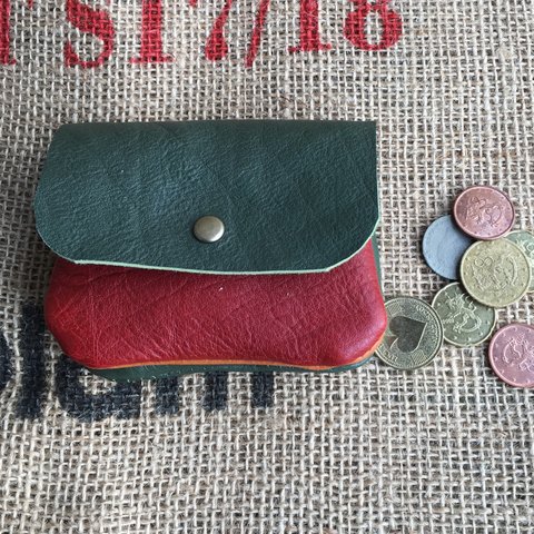 小さな革の財布/可愛いミニ財布/mini-gr-cam-red