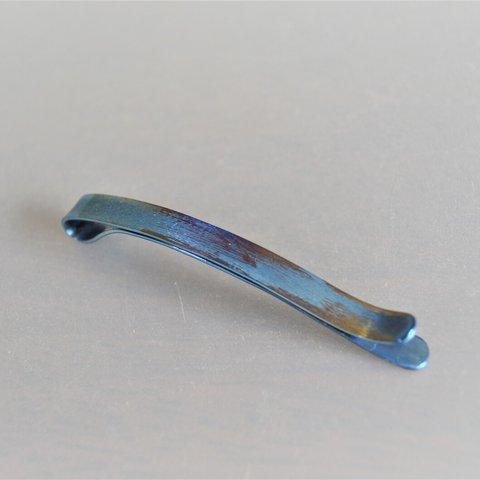 titanium hairpin・絵画のような青と金・マット・C・７2mm