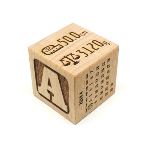 メモリアルアルファベットキューブ (3cm角・出生情報・スタンダード)