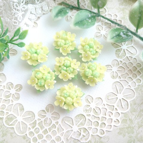 【.+*:ﾟ菜の花のブーケ:＊゜樹脂粘土パーツ】