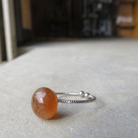 《 Small  Planet  Ring 》-sea glass-　no.205