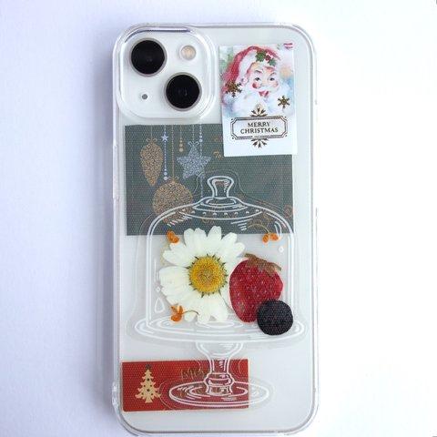 全機種対応　スマホステッカー　スマホケース押し花インナーシート☆クリスマススペシャル☆４点セット　175