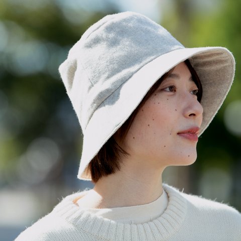 Organic cotton冬のハット［ヤク混ネル生地］