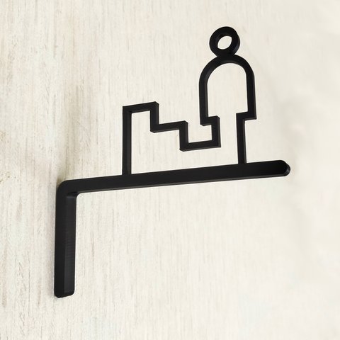 階段サイン　Ｌ型フレーム　（階段サイン　階段マーク　突き出しタイプ）