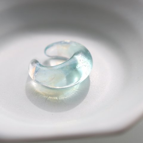 Aqua（Ear cuff）波動玉®：薄耳用【現品一点物・特別価格】2