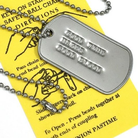 名言 DOGTAG 酒は百薬の長 (良いワインが良い血を作る) DP-014 USA 新品