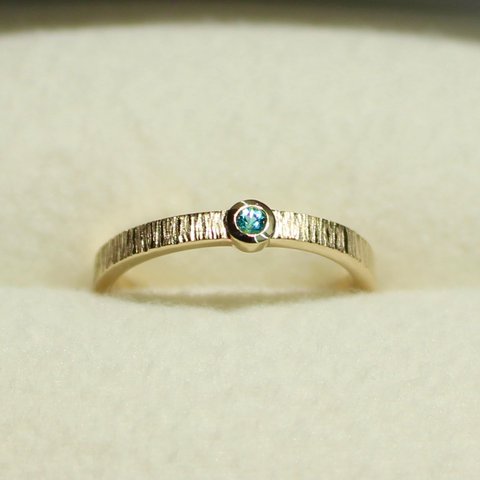 Paraiba tourmaline 2mm Vertical line texture / K10, K18, PT900