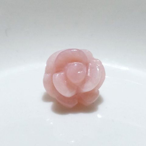 天然石ビーズ　薔薇　ピンクコモンオパール　10㍉