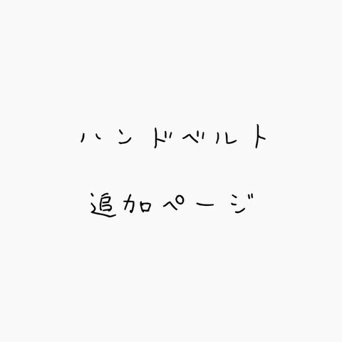 背面ハンドベルト追加専用ページ