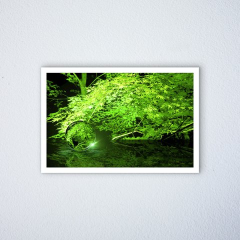 緑色の自然の中で和みのあるデジタルアートのジークレー版画【A2（420x594mm）】#121