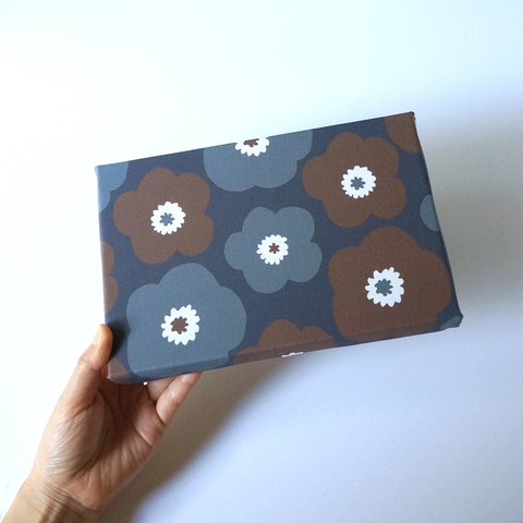 poppy ファブリックパネル ( brown × grey × deep blue ) 