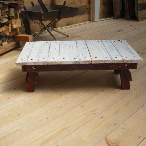 現品処分値下げ送料込み  ハンドメイド古材天然木フォールディングテーブル