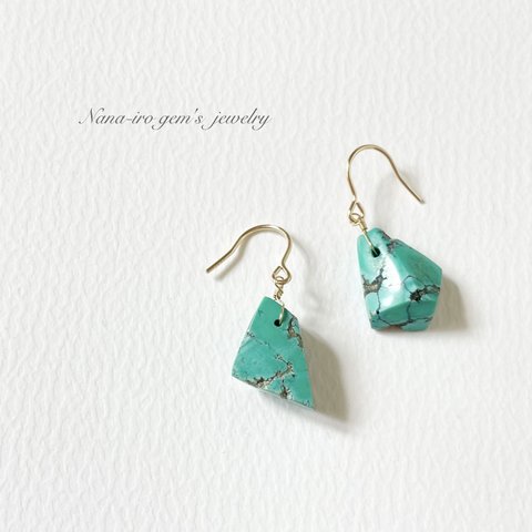 ＊1点もの＊14kgf  turquoise pierce