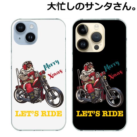 iPhone ケース サンタ バイク クリスマス オートバイ おもしろ サンタクロース iPhone14 iPhone13 iPhone12