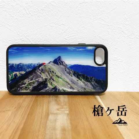 槍ヶ岳 iphone スマホケース アウトドア 登山 山 ブルー ネイビー