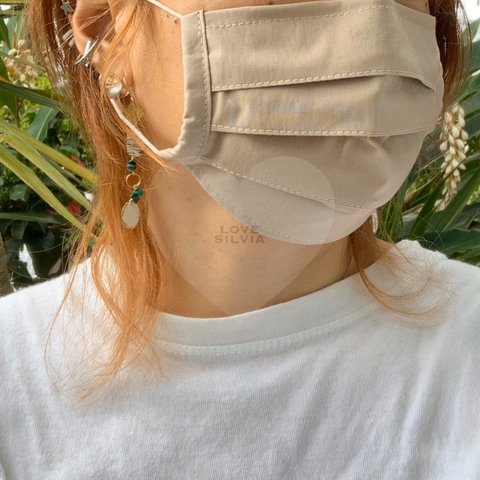【送料無料】職業用ミシン使用　ノーズワイヤー入り　紙マスク風　インナーマスク　綿100%日本製　洗濯可　メンズ可【スモーキーベージュ】