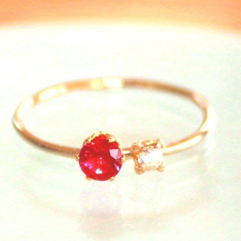 k10 Ruby & Diamond Ring