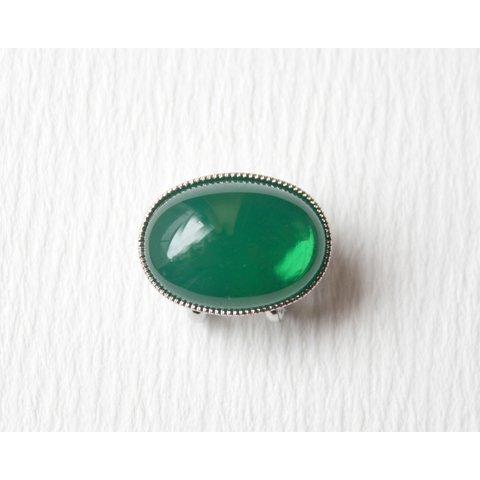 ●帯留･帯留め Czech Glass mini●Transparent green
