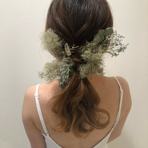 送料込み　サンゴと氷柱ヘアアクセサリー