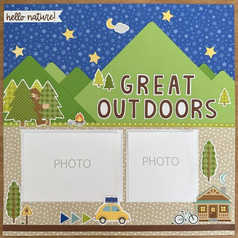 ＊SALE スクラップブッキング 12インチ 完成品 GREATE OUT DOORS 〜 hello nature 〜
