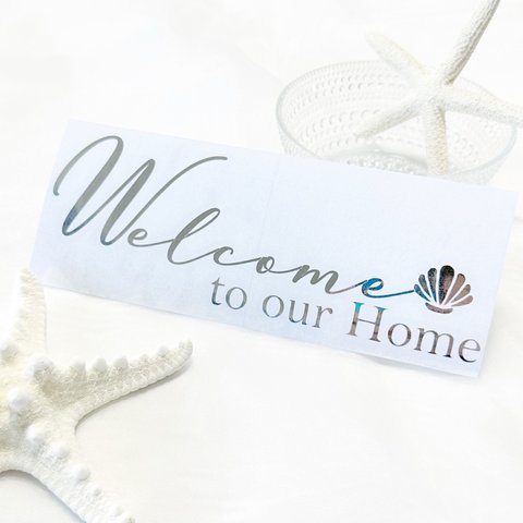 𓇼SEA BLUE original sticker𓇼 Welcome to our Home ステッカー 