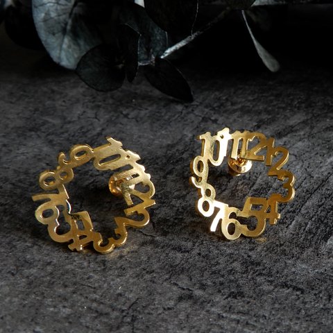 【再販】クロックピアス  / brass 　058