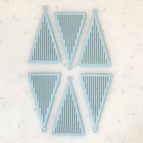 Light Blue Striped Triangle Pendant Tops