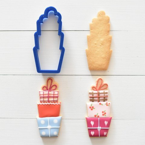3段プレゼント②【縦7cm 】クッキー型・クッキーカッター