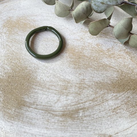 slim glass ring khaki 約8号