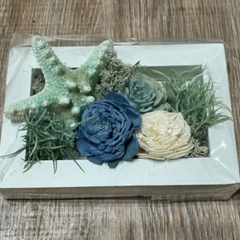 wood box flower shellfish BLプリザーブドフラワー　ドライフラワー　wedding髪飾り　ピアノ発表会　送別会　ドレスアップ　クリスマス　ハロウィン　バレンタイン　