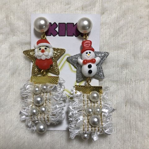 🎅⭐️クリスマスサンタピアス.イヤリング🎄⭐️