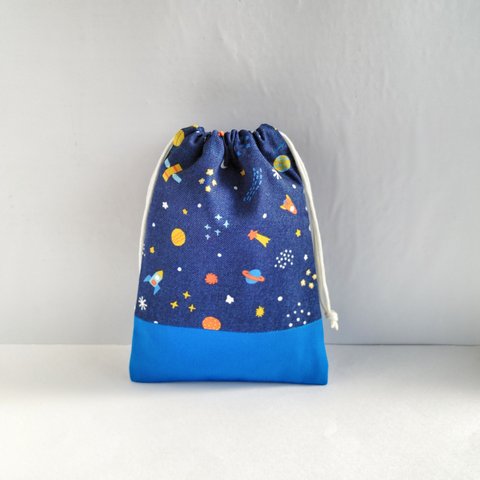 20×15 　　コップ袋   宇宙   ロケット　　宇宙　ブルー