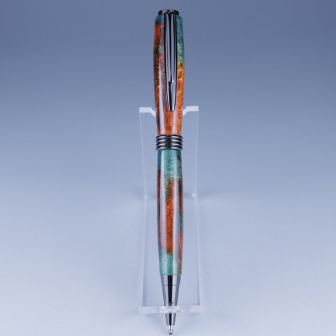 《a170》樹脂製デザインボールペン　オレンジ＆グリーン