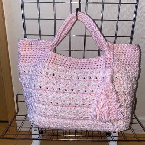 コットン手編みバッグ