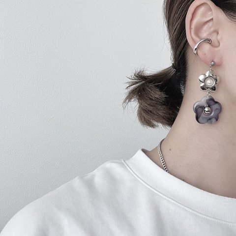New ▽ Flower pierce [ purple ]
