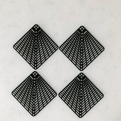 Black Designed Square Parts